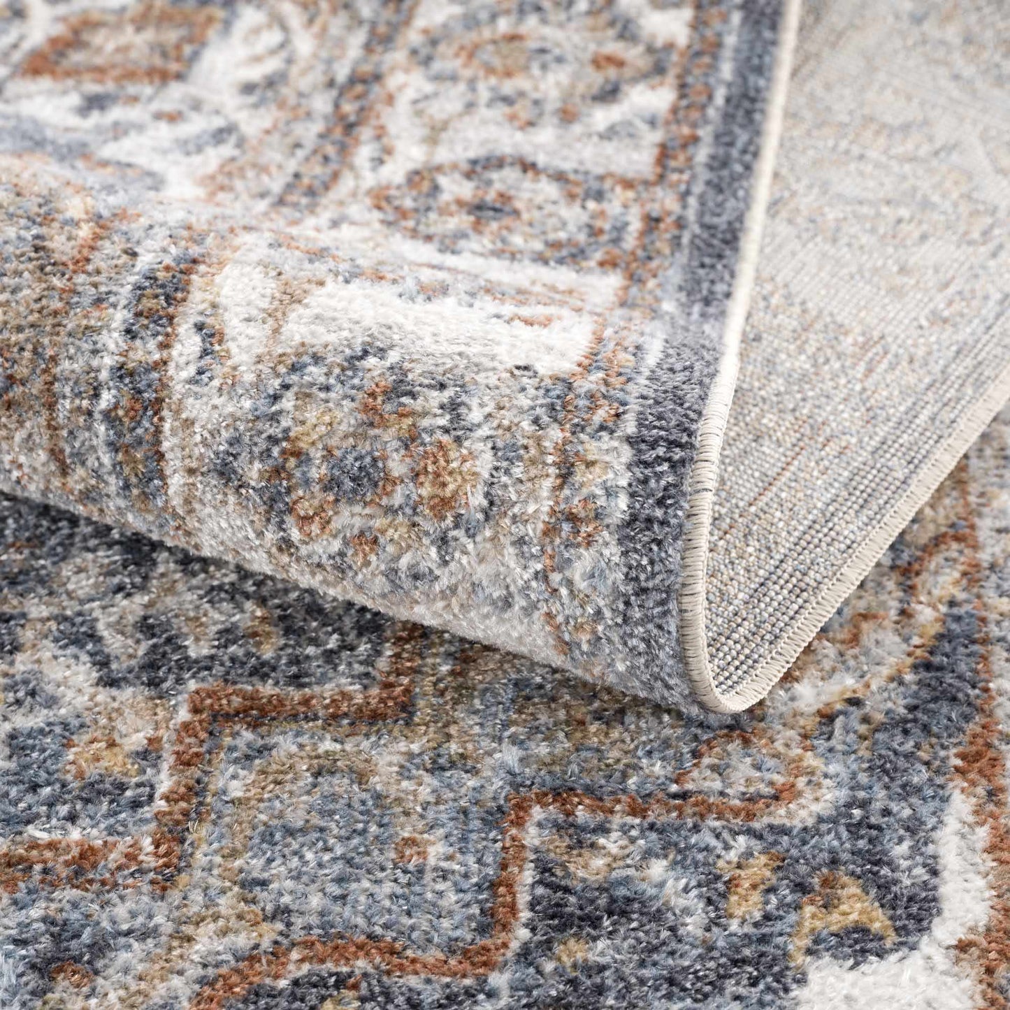 Aurum Blue & Beige Washable Area Rug from PriceLows™