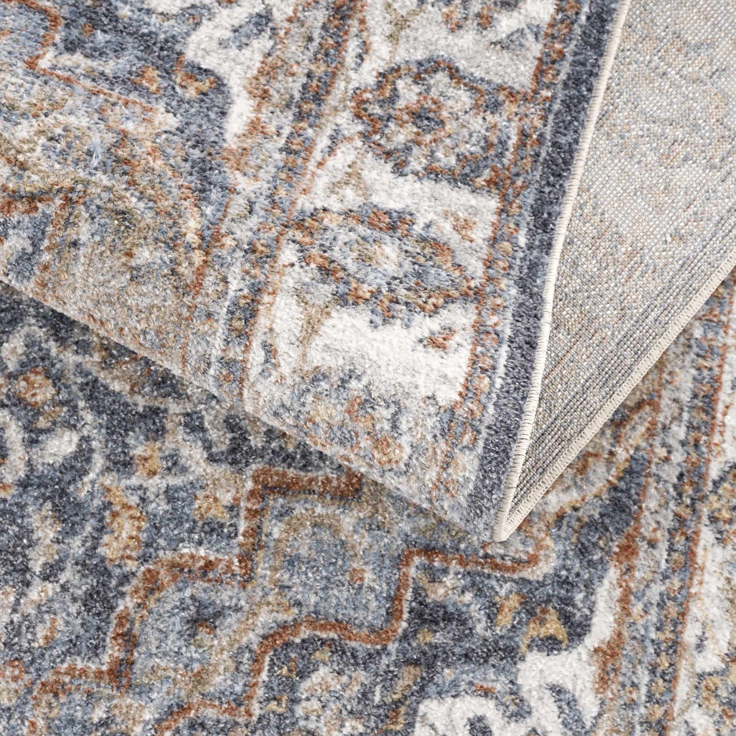 Aurum Blue & Beige Washable Area Rug from PriceLows™