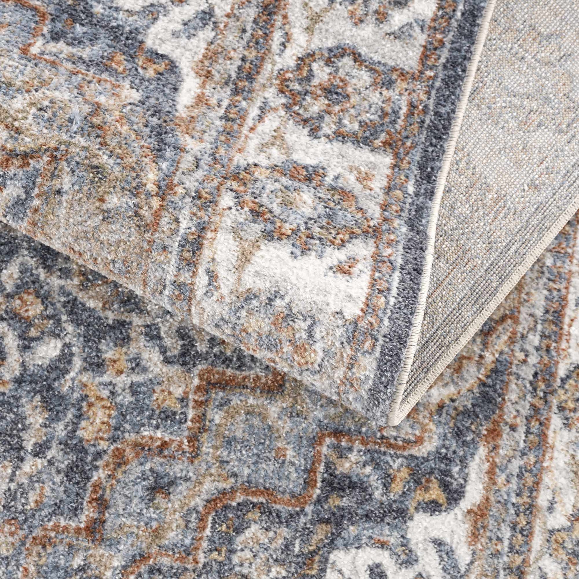 Aurum Blue & Beige Washable Area Rug from PriceLows™