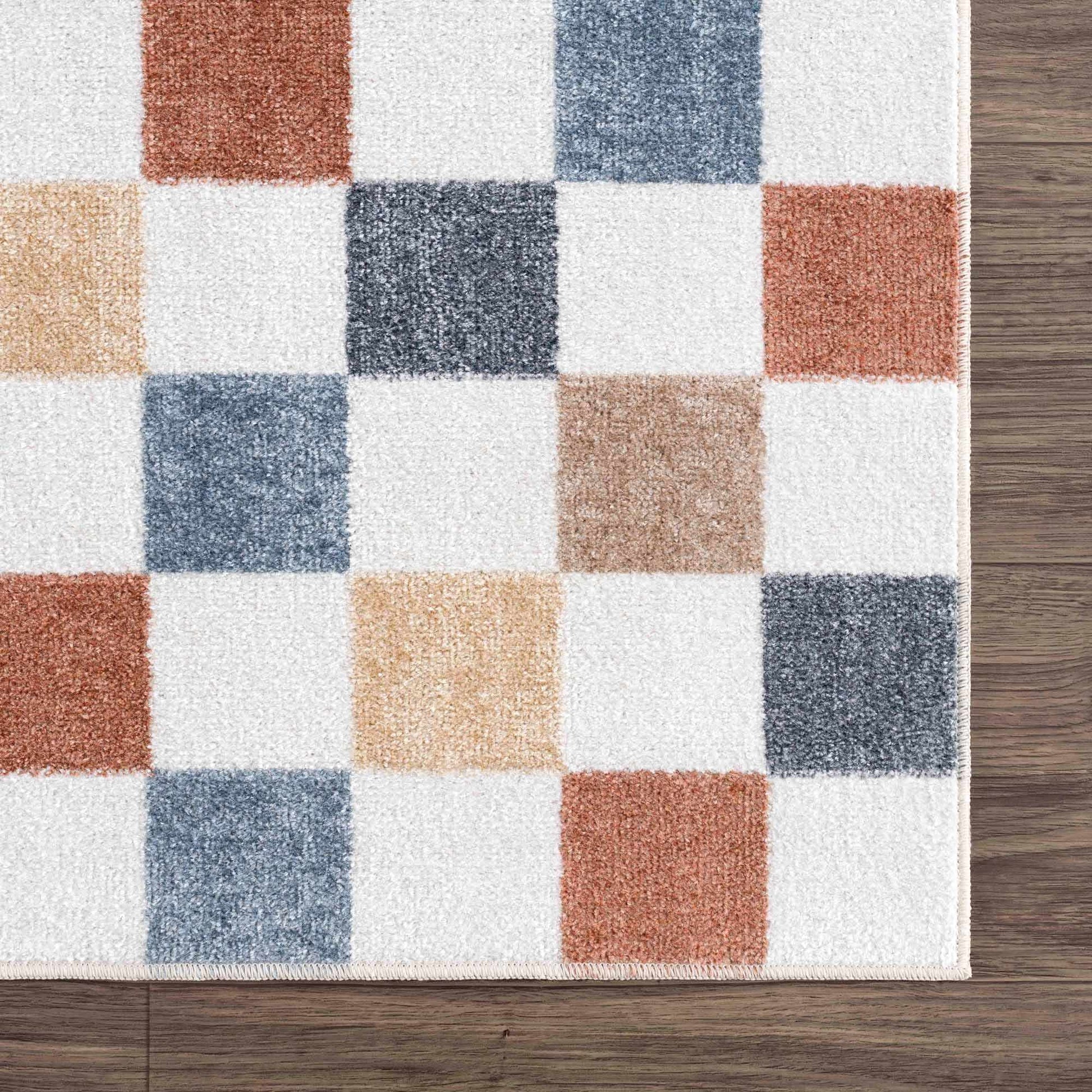 Alie Colorful Checkered Washable Rug from PriceLows™