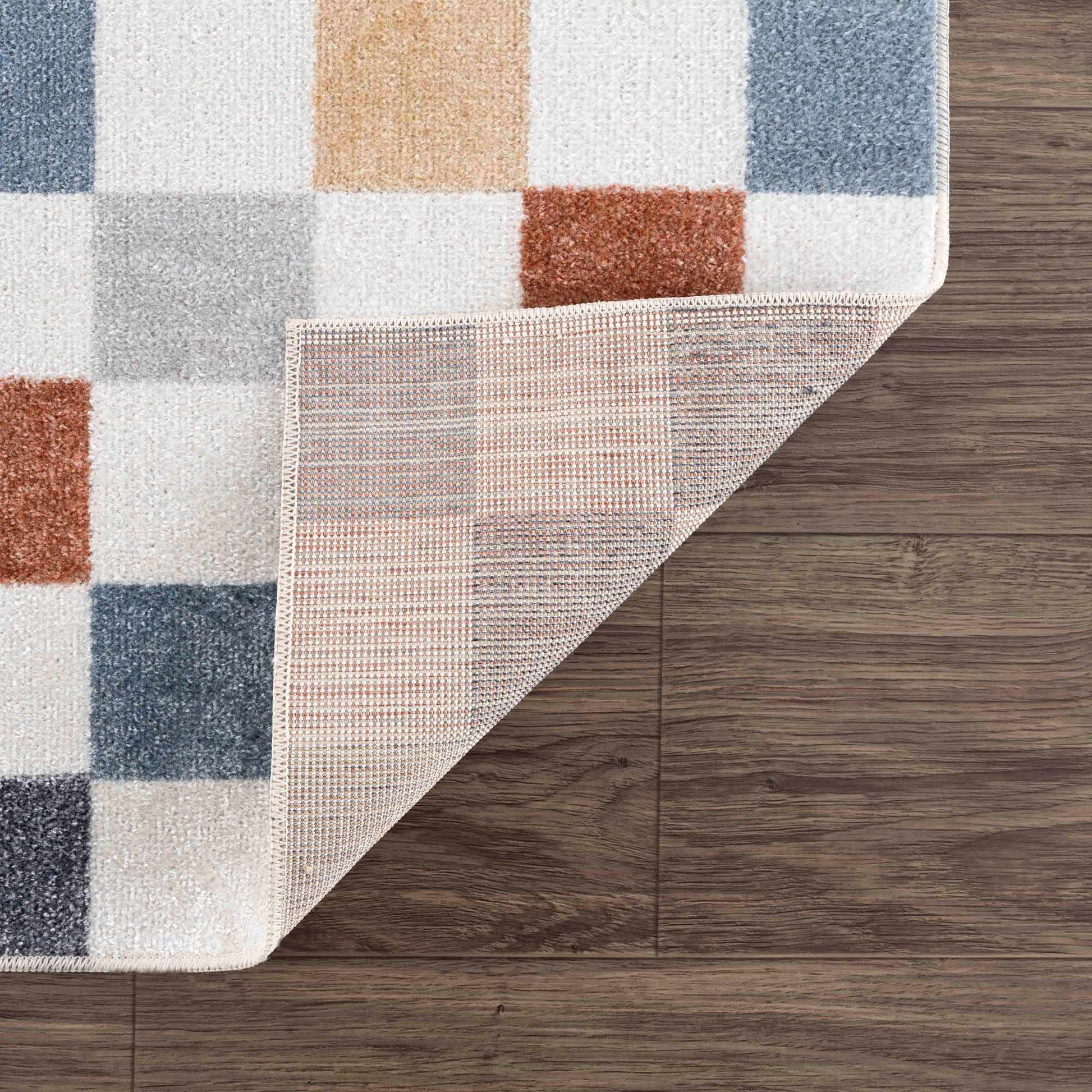 Alie Colorful Checkered Washable Rug from PriceLows™