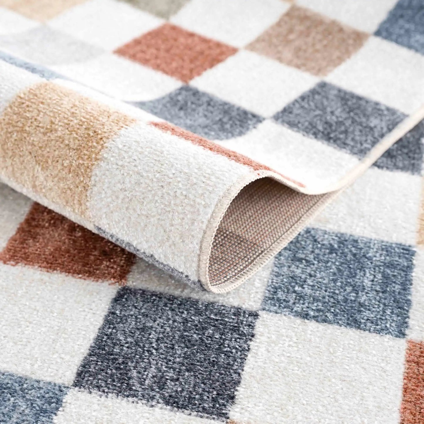 Alie Colorful Checkered Washable Rug from PriceLows™