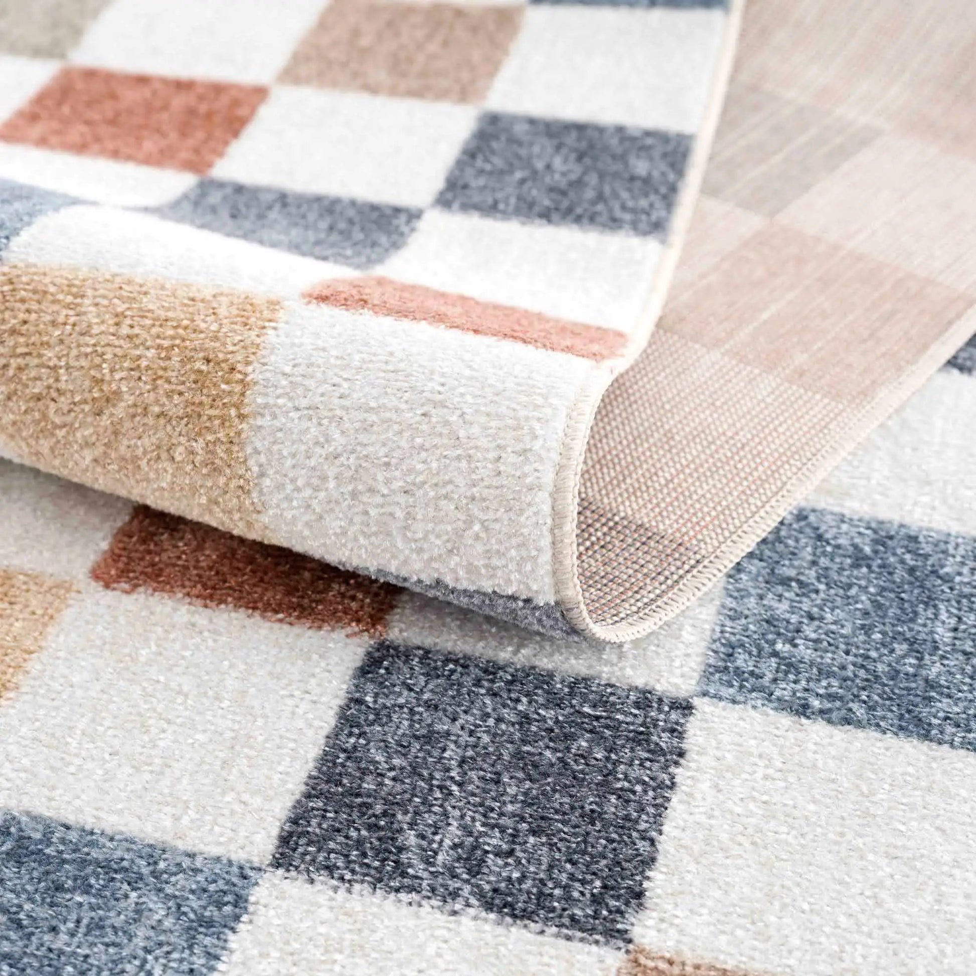 Alie Colorful Checkered Washable Rug from PriceLows™