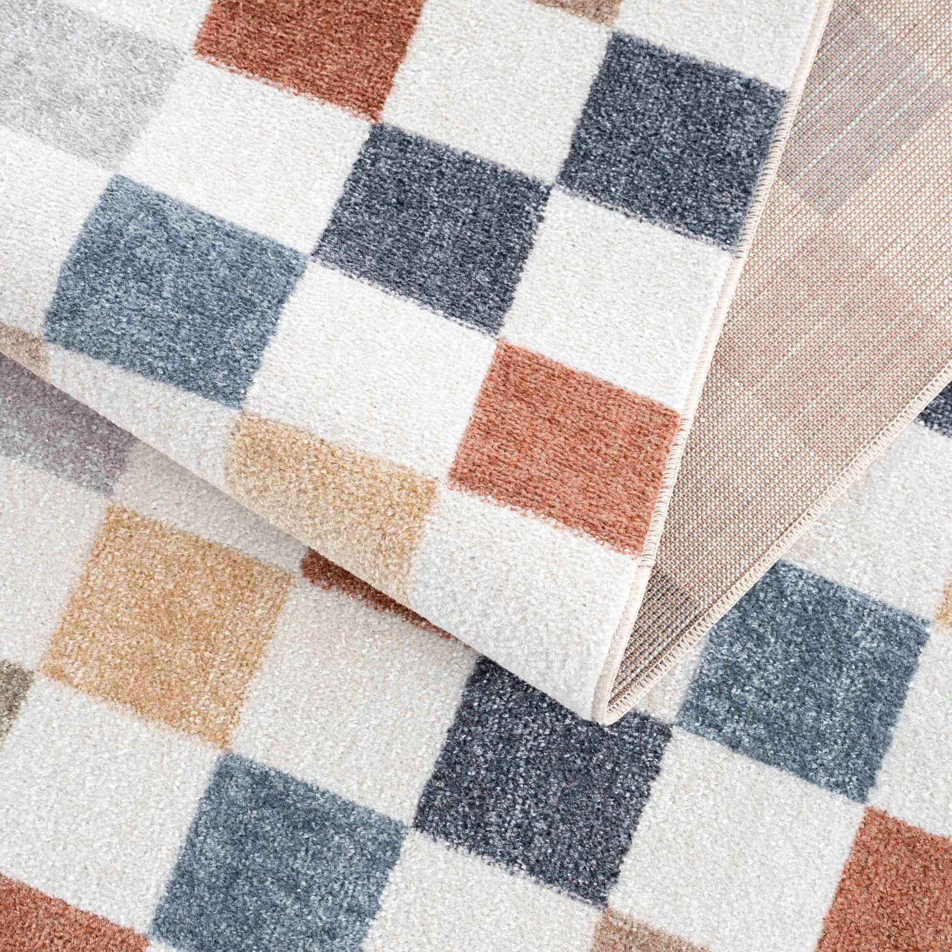 Alie Colorful Checkered Washable Rug from PriceLows™