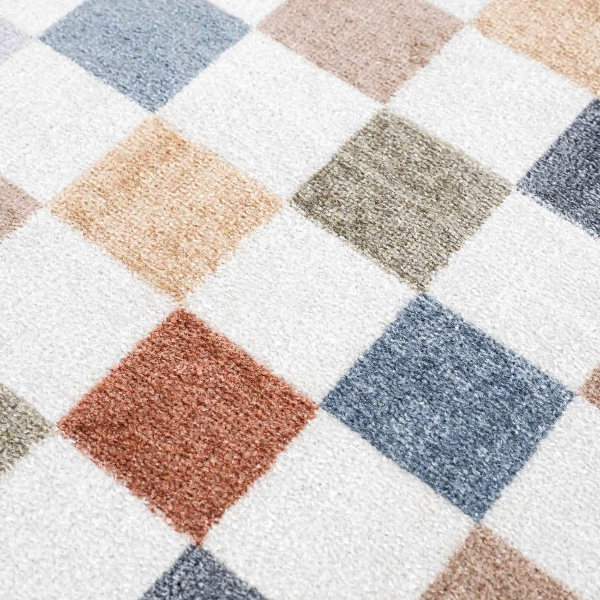 Alie Colorful Checkered Washable Rug from PriceLows™