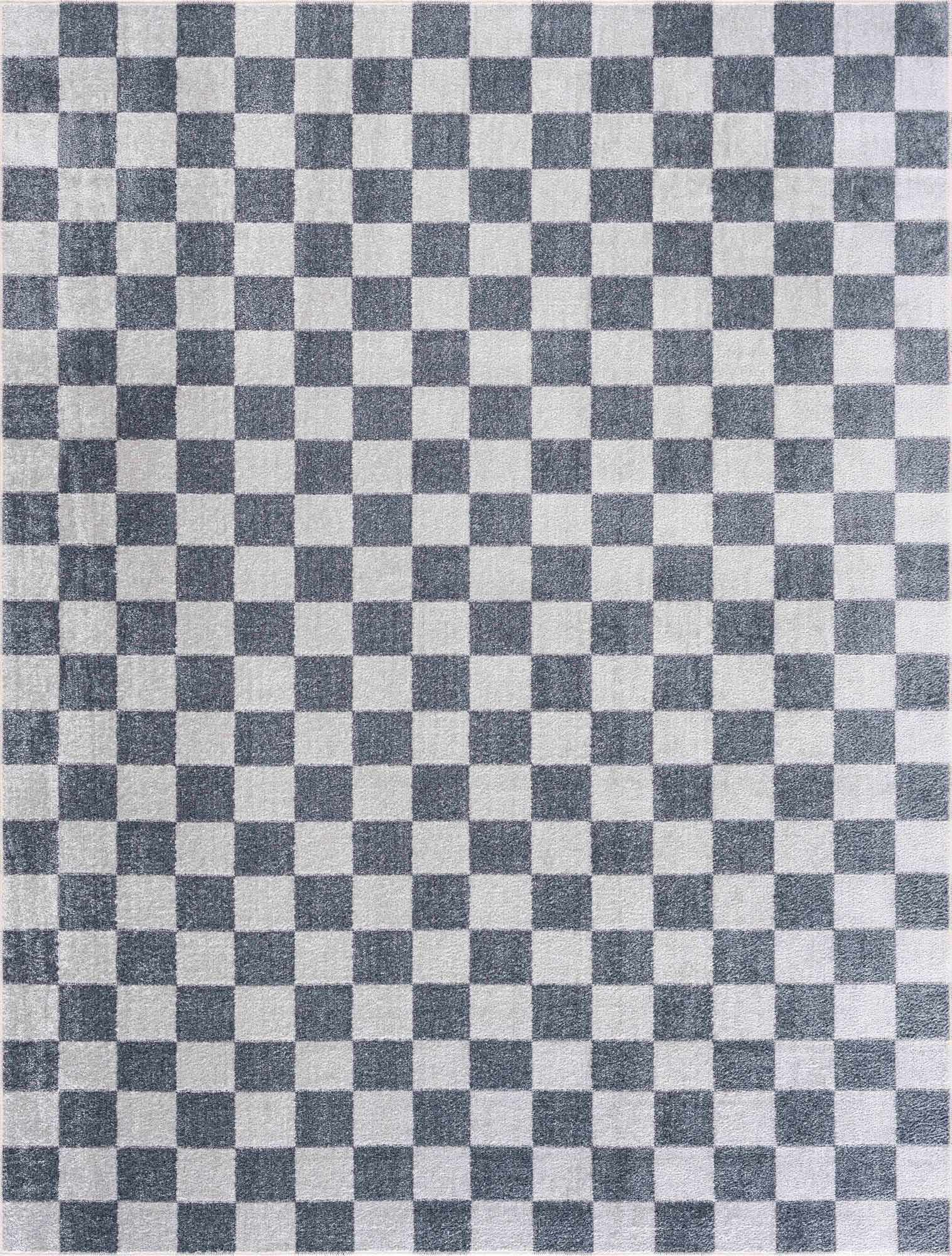 Alie Gray Checkered Washable Area Rug from PriceLows™