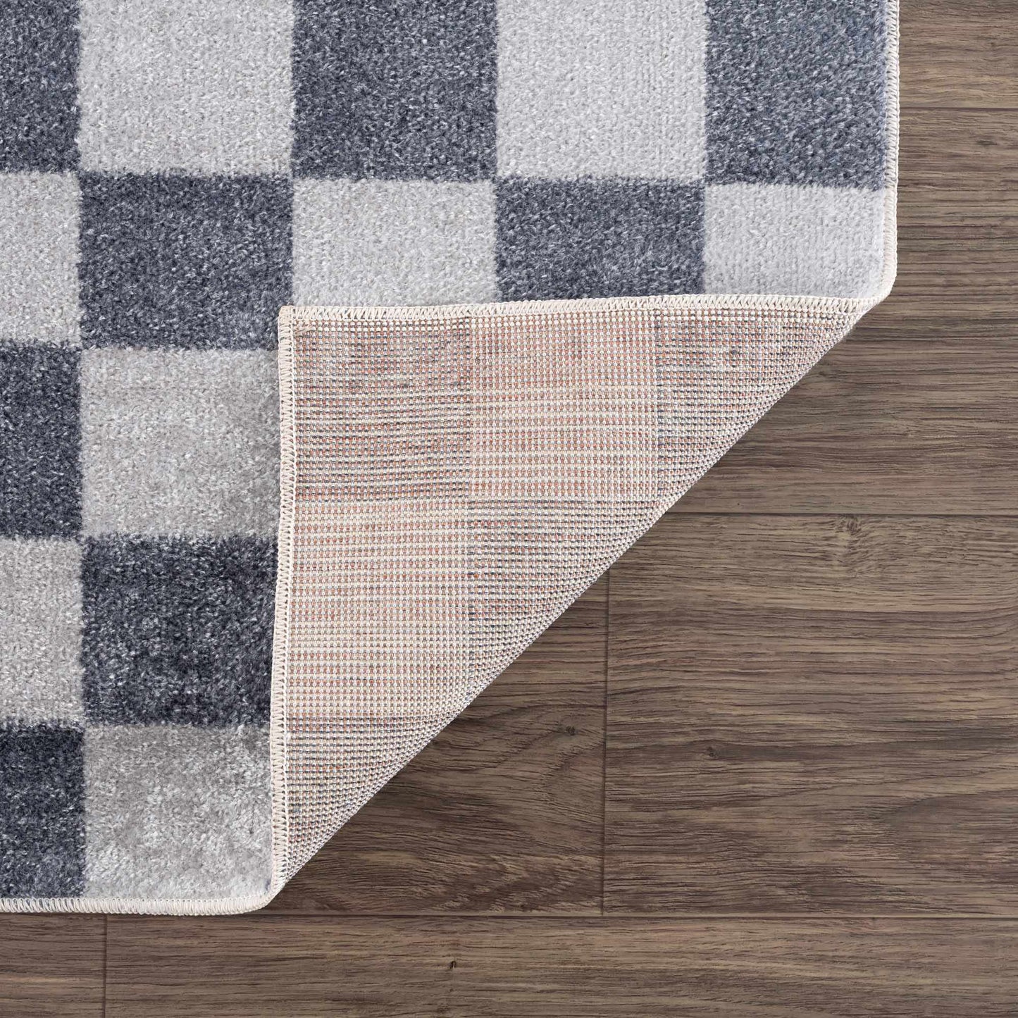 Alie Gray Checkered Washable Area Rug from PriceLows™