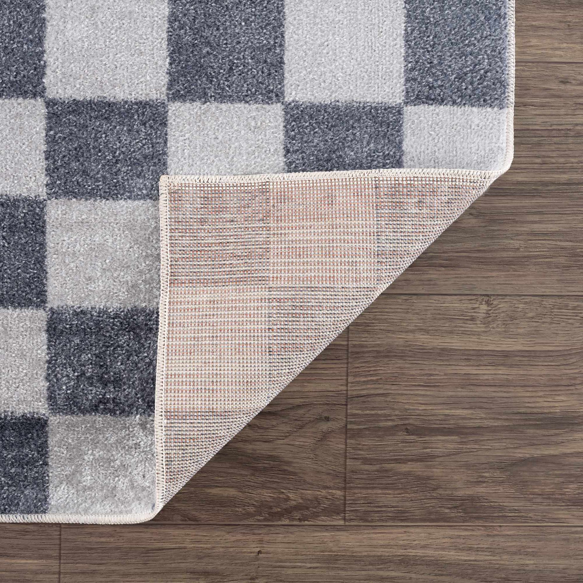 Alie Gray Checkered Washable Area Rug from PriceLows™