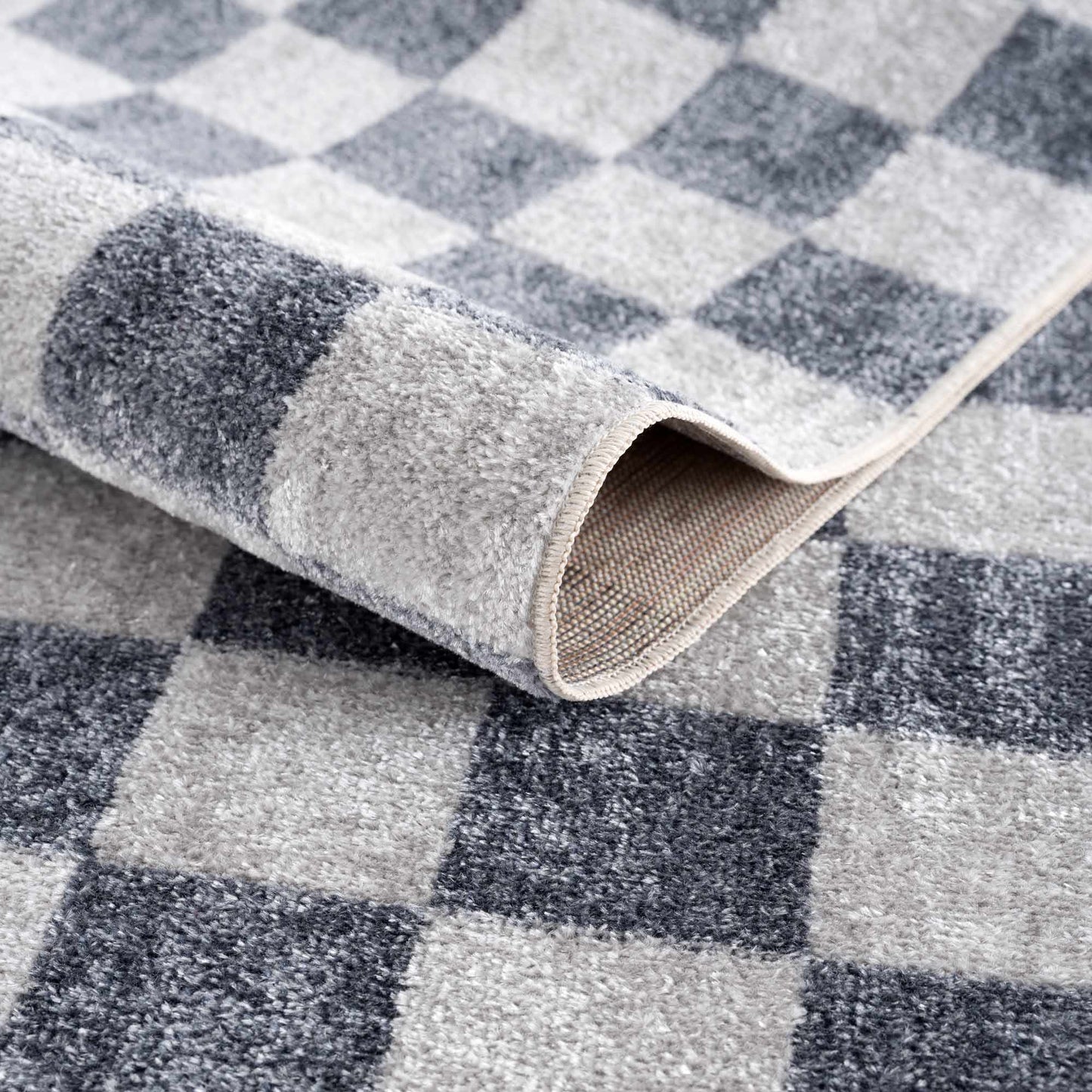 Alie Gray Checkered Washable Area Rug from PriceLows™