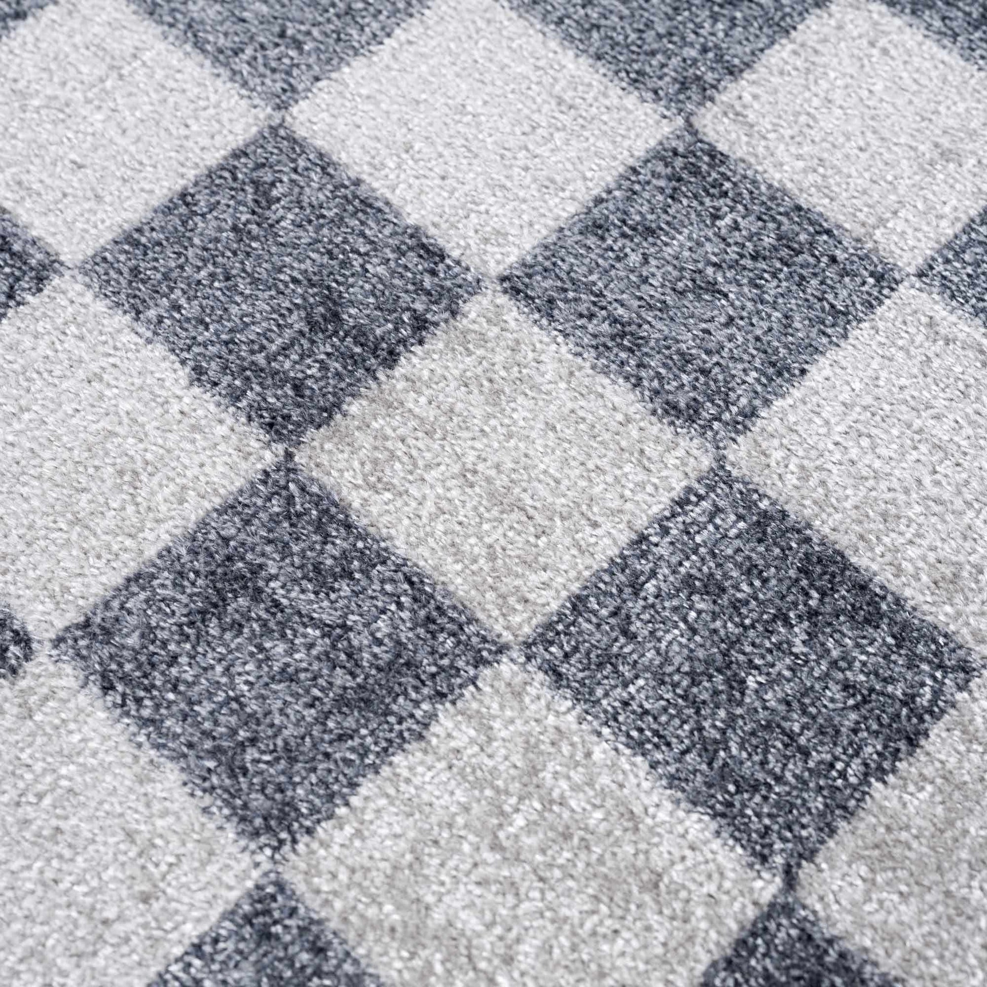 Alie Gray Checkered Washable Area Rug from PriceLows™