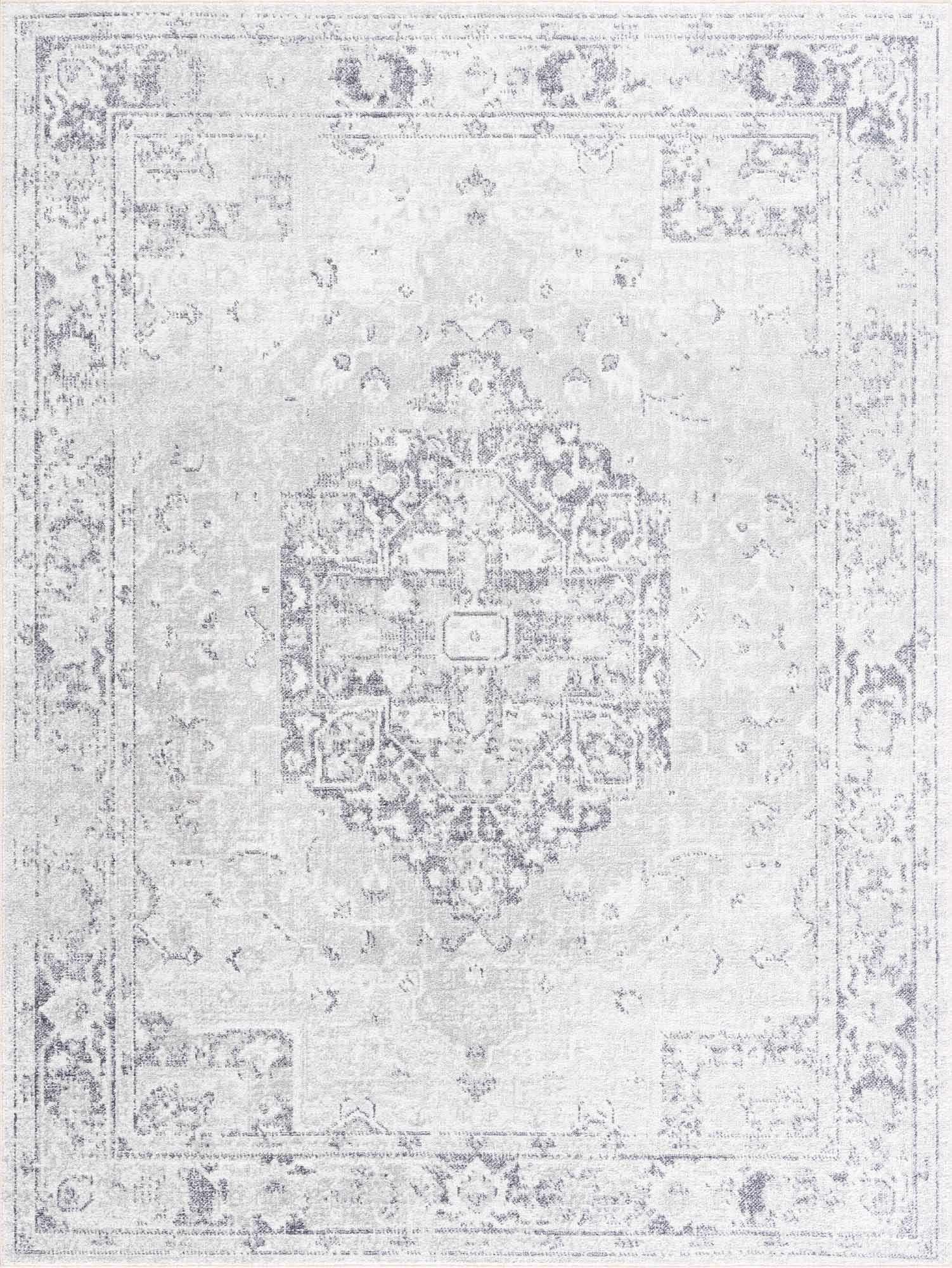 Akram Cream & Antrasit Washable Area Rug from PriceLows™
