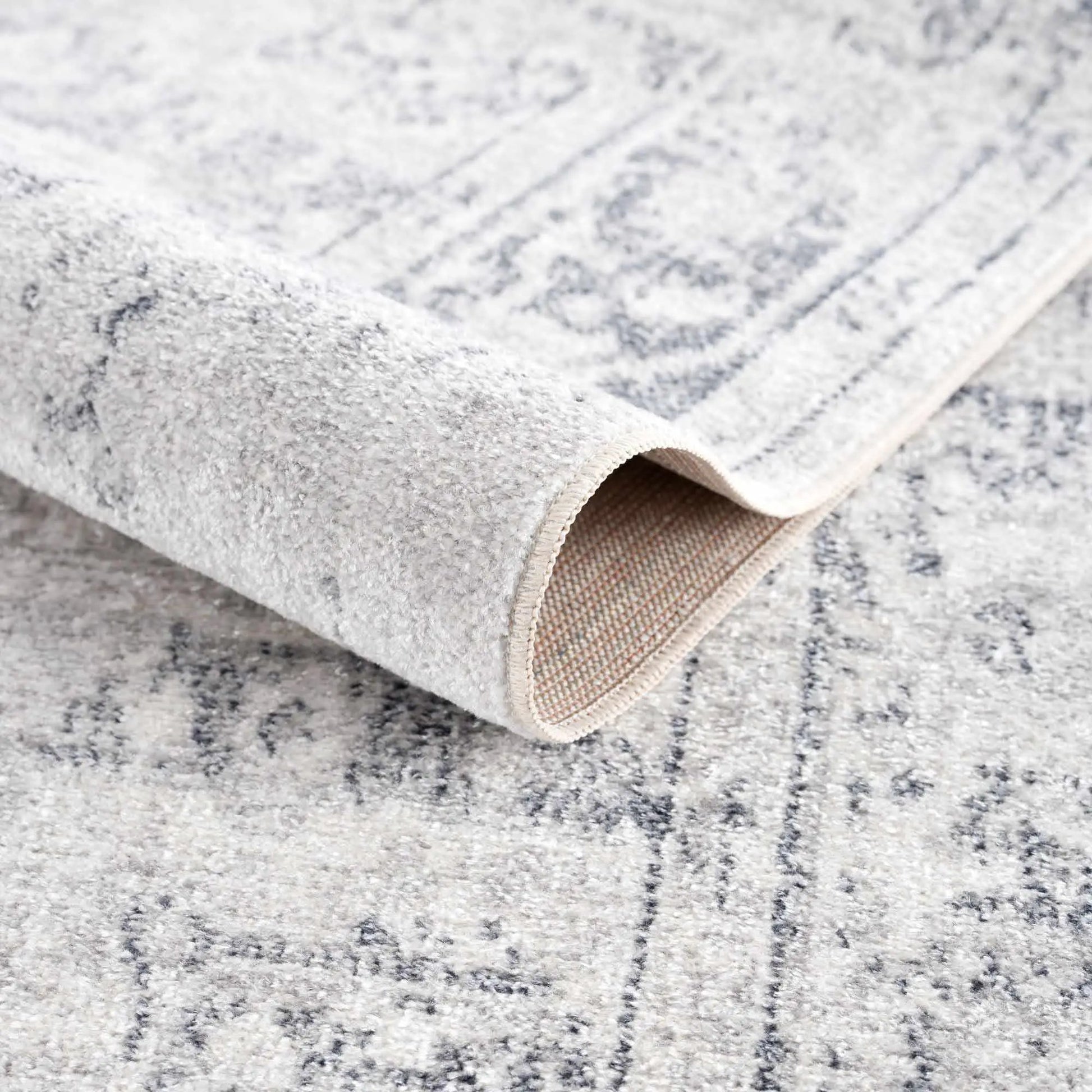 Akram Cream & Antrasit Washable Area Rug from PriceLows™