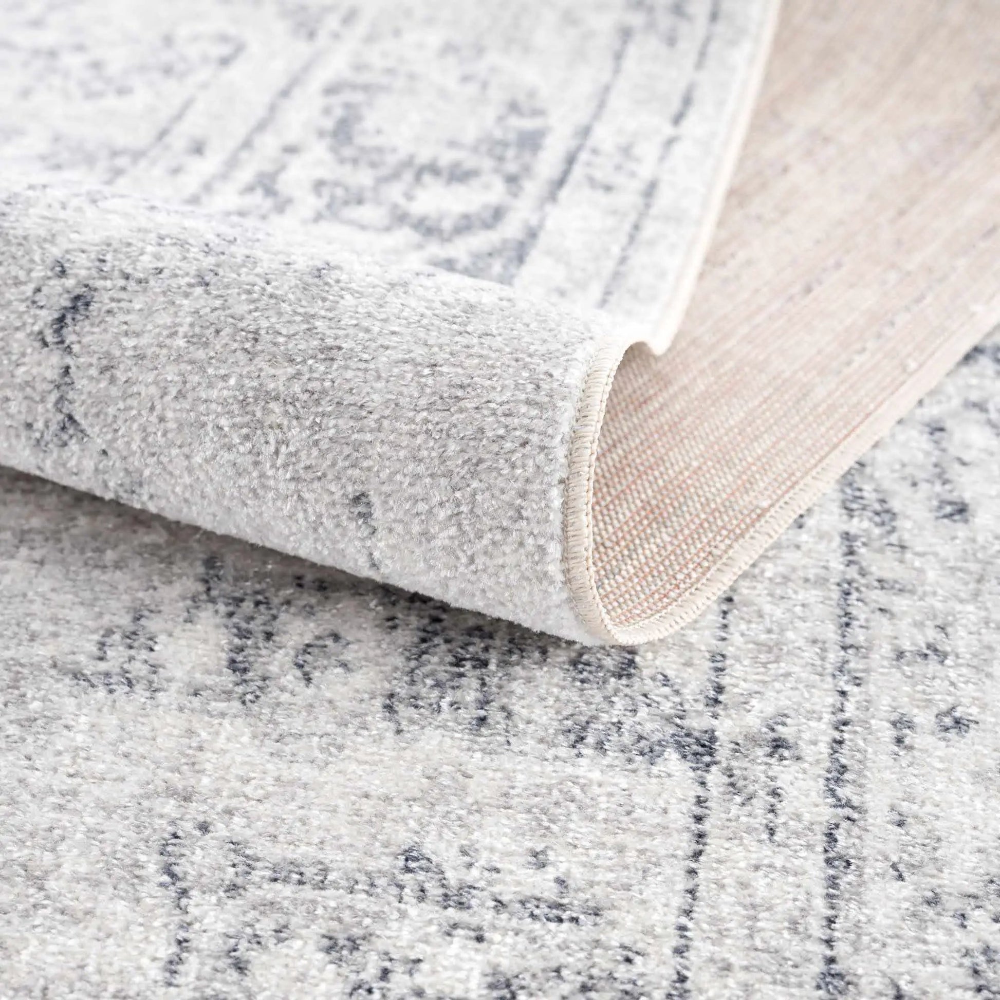 Akram Cream & Antrasit Washable Area Rug from PriceLows™