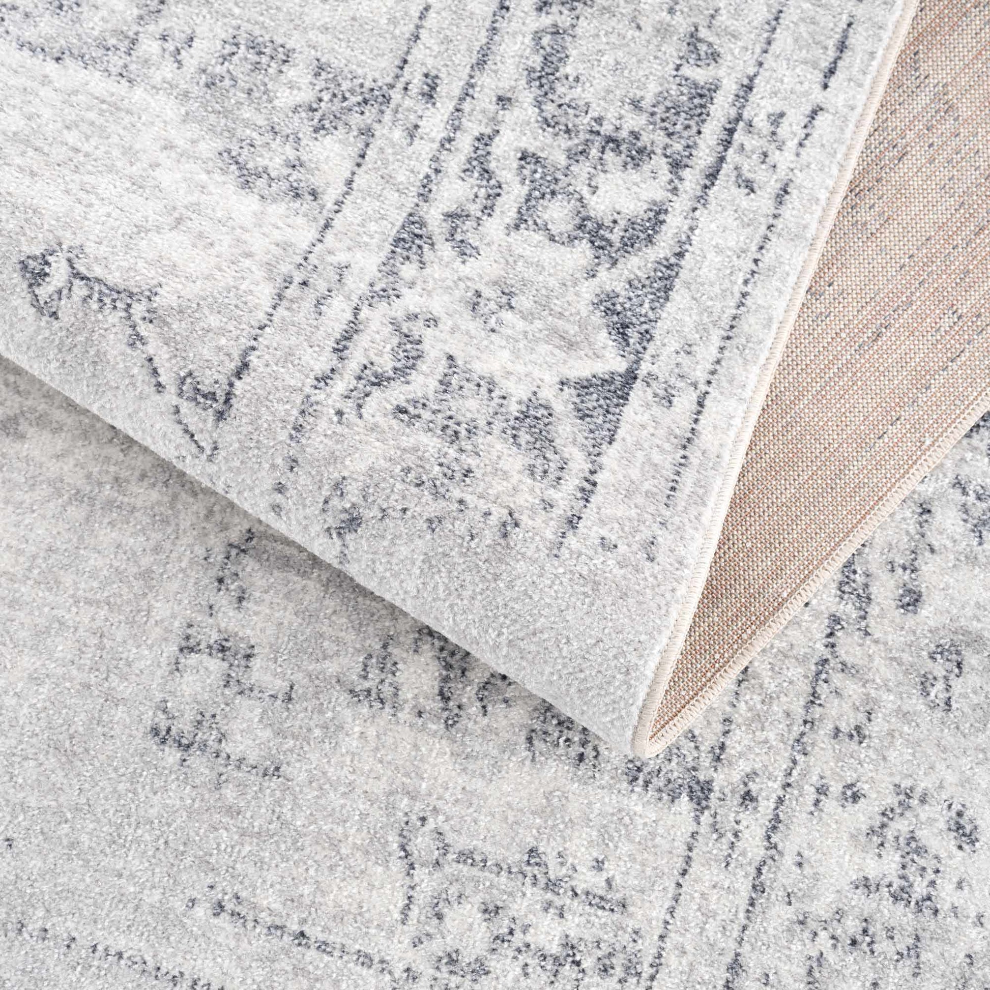 Akram Cream & Antrasit Washable Area Rug from PriceLows™