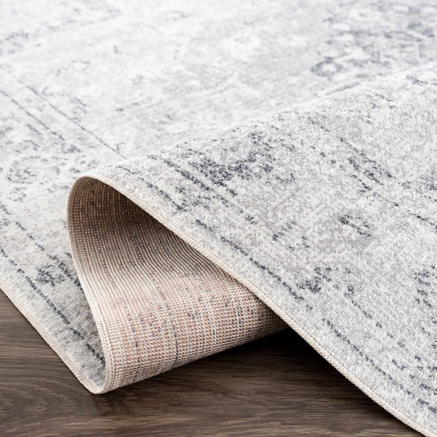 Akram Cream & Antrasit Washable Area Rug from PriceLows™