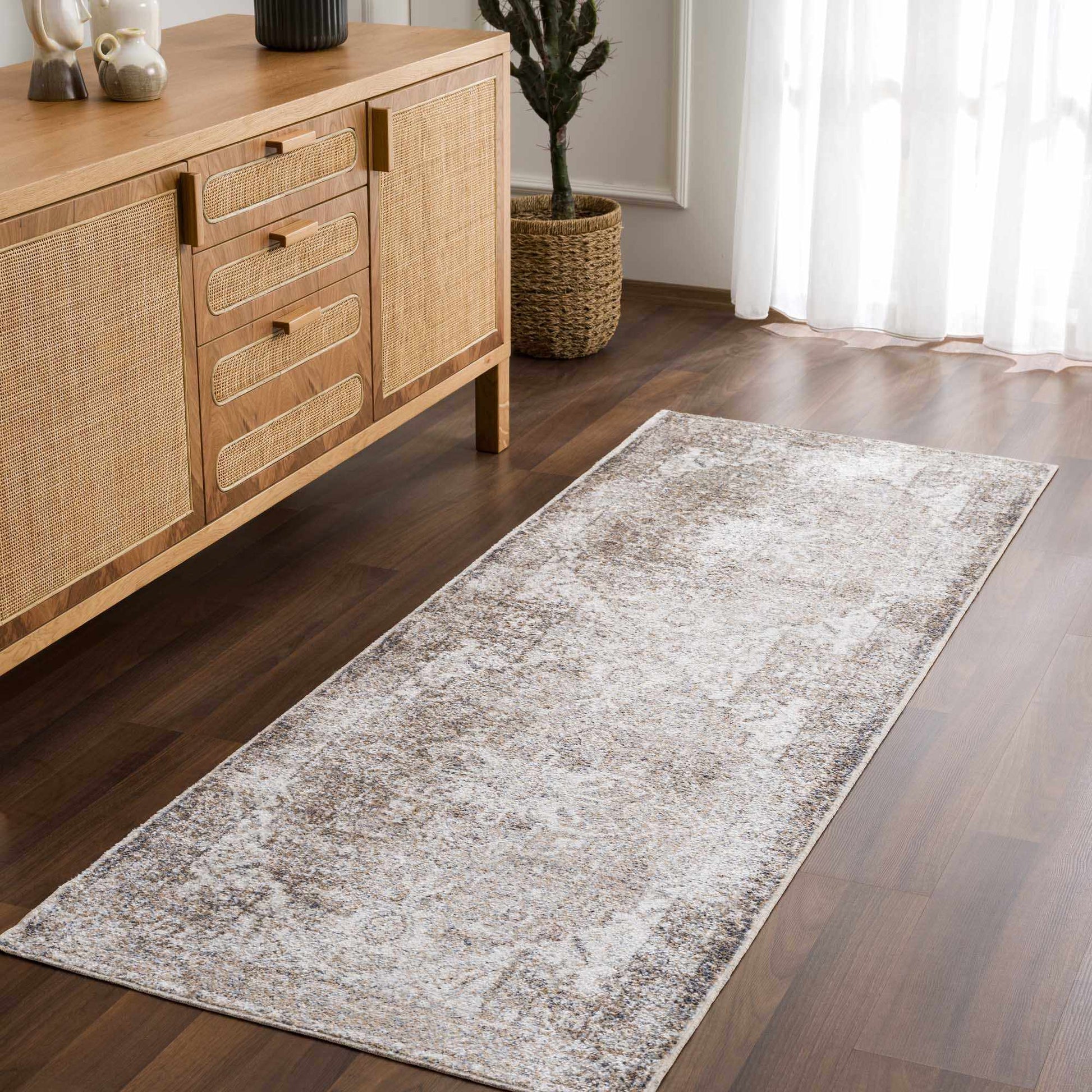 Blue Brown Hera Washable area rug from PriceLows™
