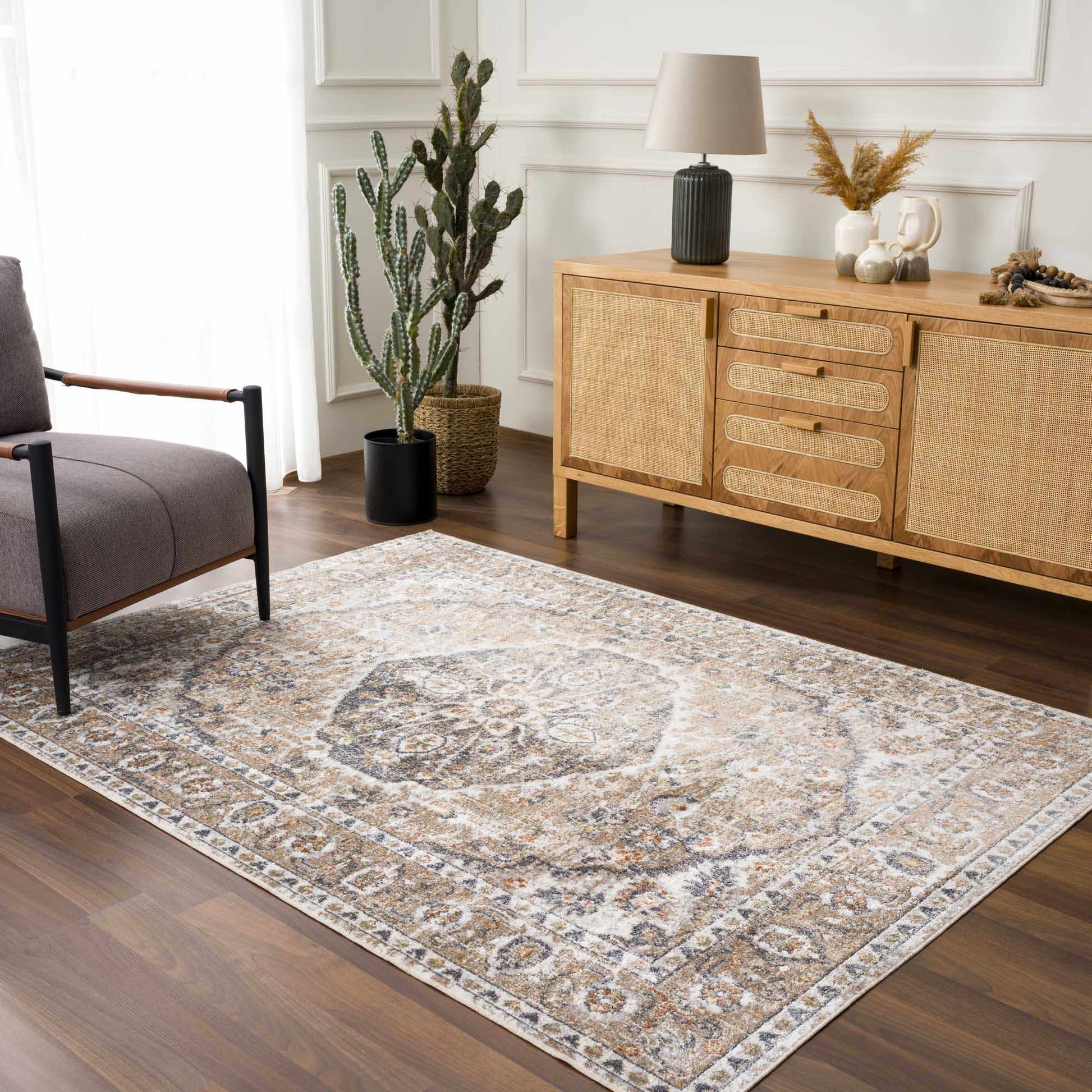 Beige Hiti Washable area rug from PriceLows™