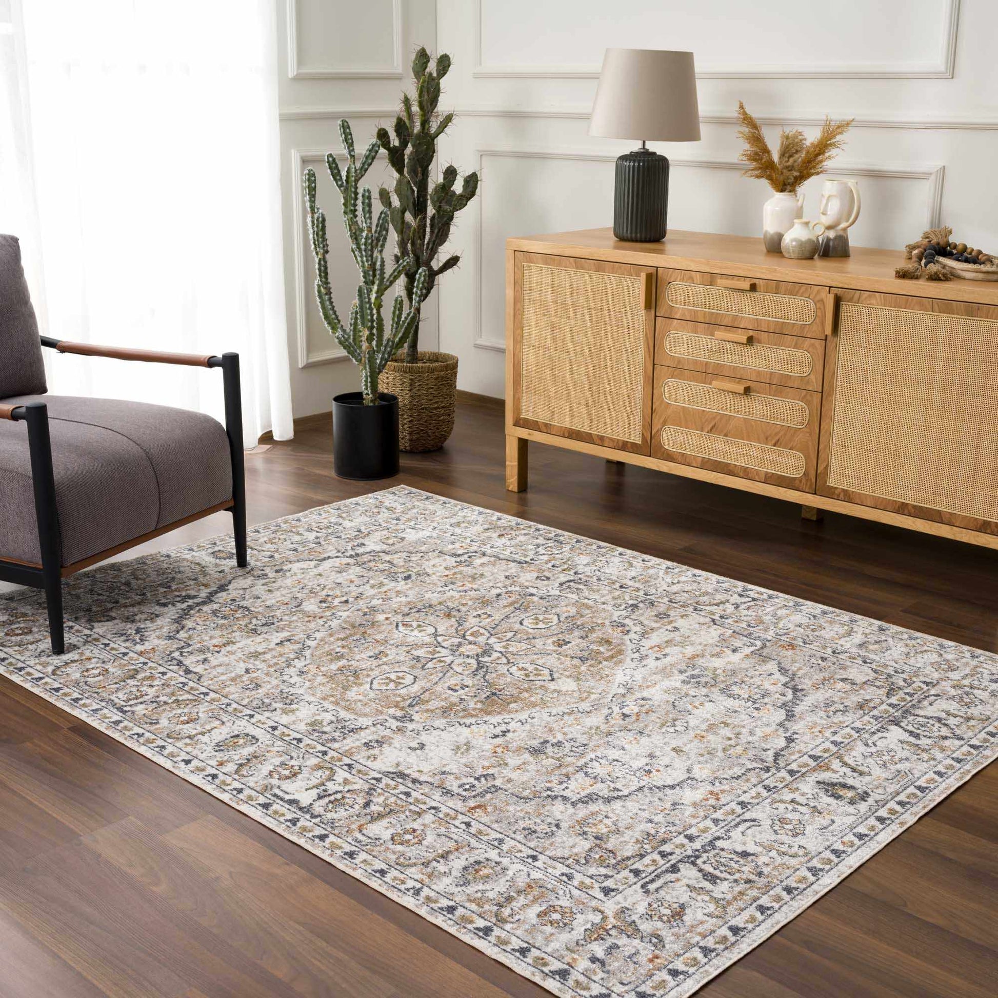Cream Hiti Washable area rug from PriceLows™