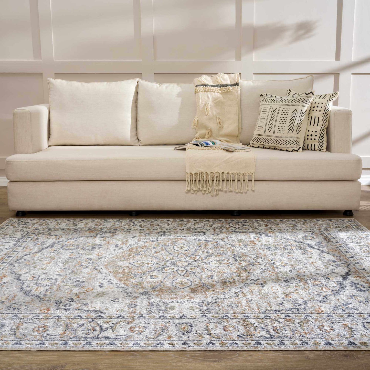 Cream Hiti Washable area rug from PriceLows™