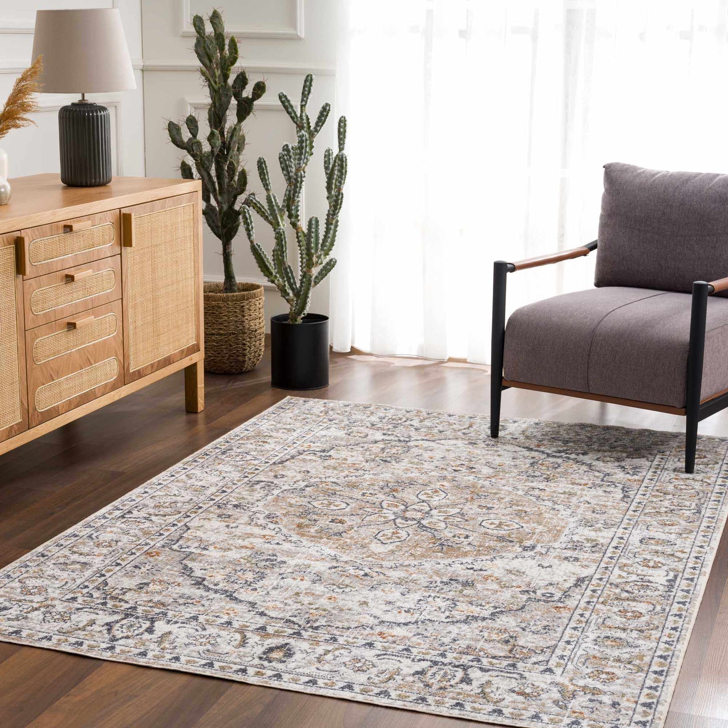 Cream Hiti Washable area rug from PriceLows™