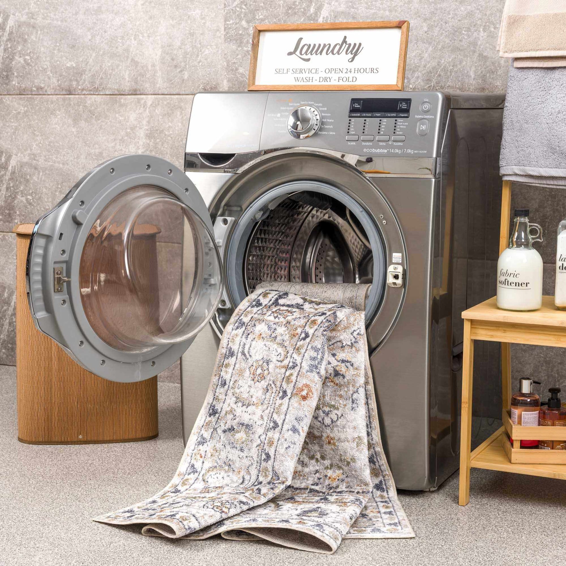 Cream Hiti Washable area rug from PriceLows™