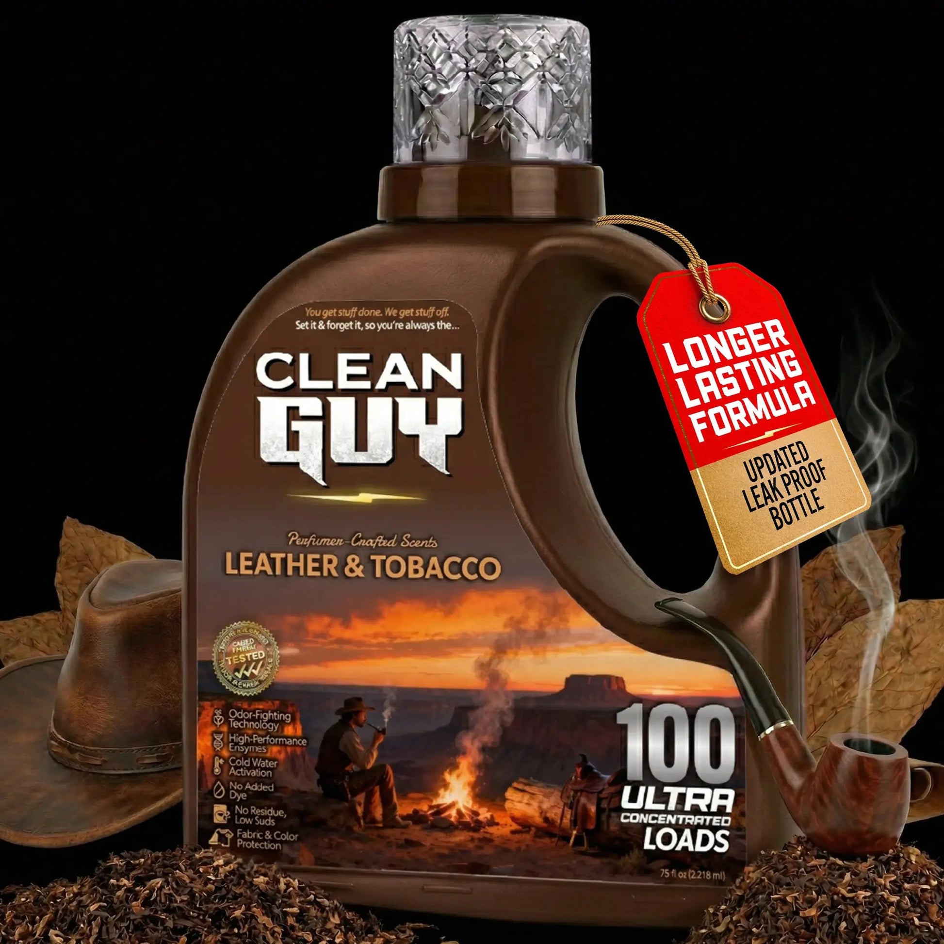Heavy Duty Premium Laundry Detergent (100 Loads) - LEATHER & TOBACCO from PriceLows™