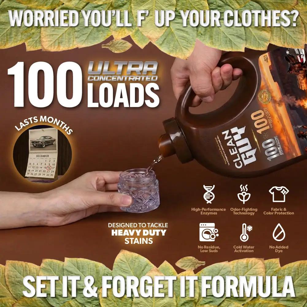 Heavy Duty Premium Laundry Detergent + Built-In Dryer Sheets (100 Loads) - LEATHER & TOBACCO. from PriceLows™