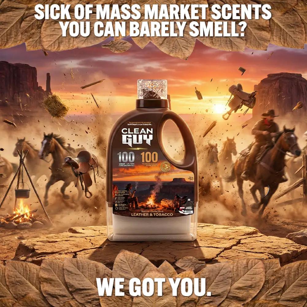 Heavy Duty Premium Laundry Detergent + Built-In Dryer Sheets (100 Loads) - LEATHER & TOBACCO. from PriceLows™
