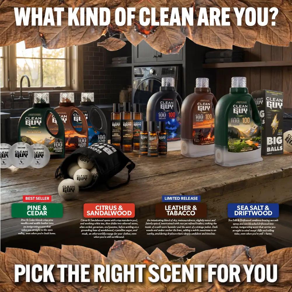Heavy Duty Premium Laundry Detergent + Built-In Dryer Sheets (100 Loads) - LEATHER & TOBACCO. from PriceLows™