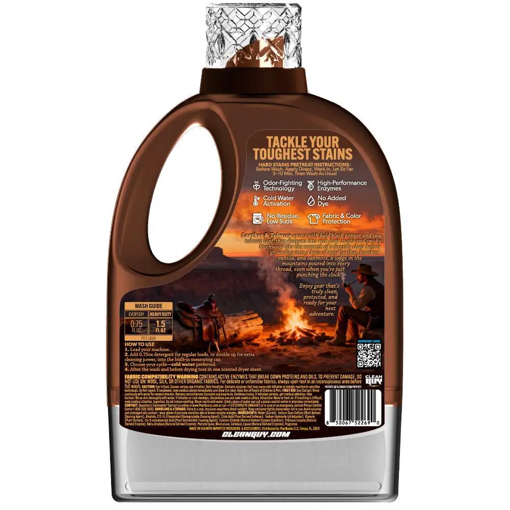 Heavy Duty Premium Laundry Detergent + Built-In Dryer Sheets (100 Loads) - LEATHER & TOBACCO. from PriceLows™