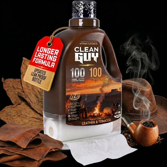 Heavy Duty Premium Laundry Detergent + Built-In Dryer Sheets (100 Loads) -  LEATHER & TOBACCO