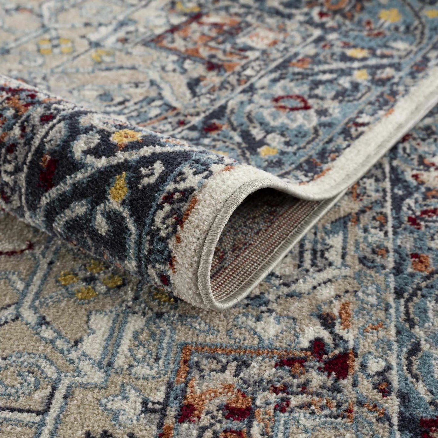 Cabacungan Blue & Rust Washable Area Rug from PriceLows™