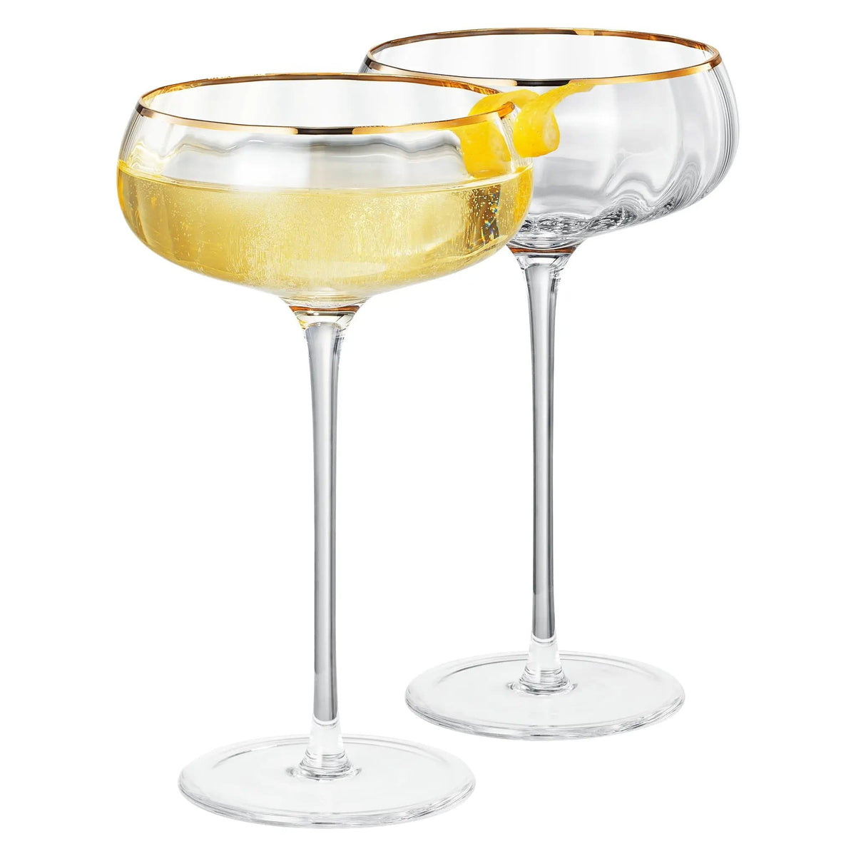 Aurelia Champagne Coupe Cocktail Glassware | 8 oz | Set of 2 | Entertaining