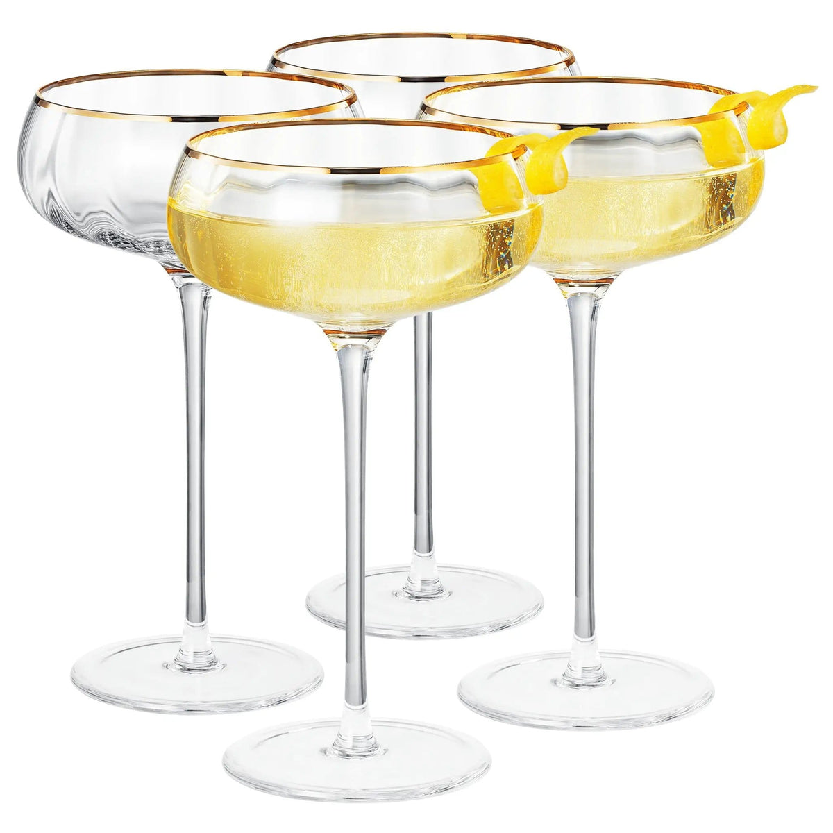 Aurelia Champagne Coupe Cocktail Glassware | 8 oz | Set of 4 | Entertaining