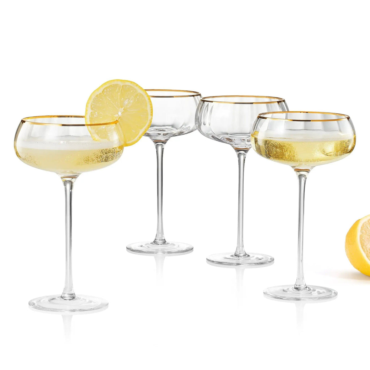 Aurelia Champagne Coupe Cocktail Glassware | 8 oz | Set of 4 | Entertaining