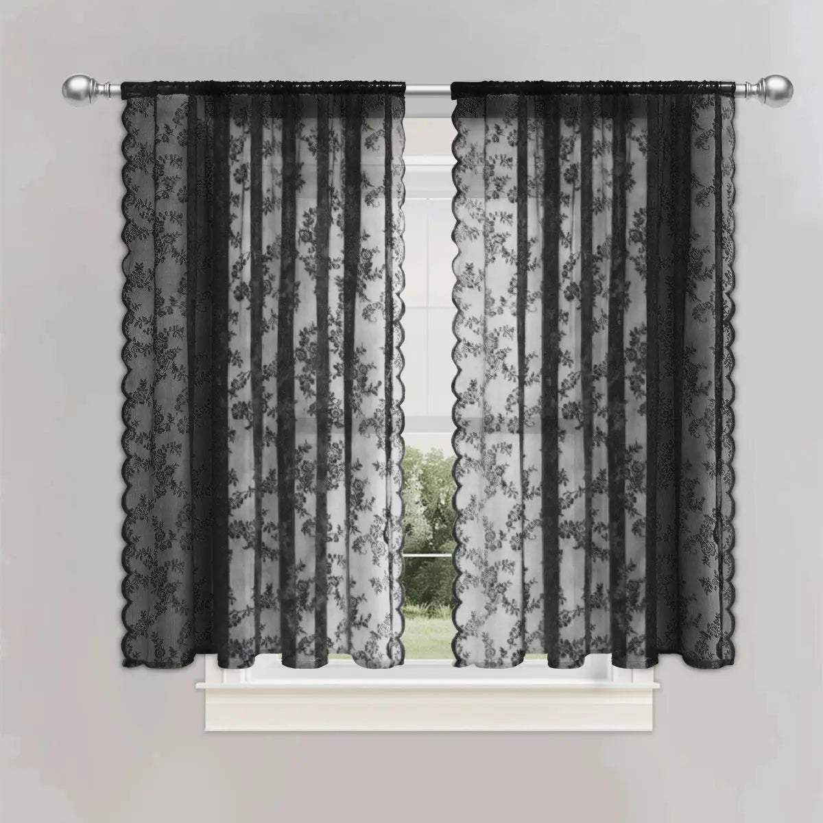 Lace Sheer Curtain | Flower Pattern | PriceLows™