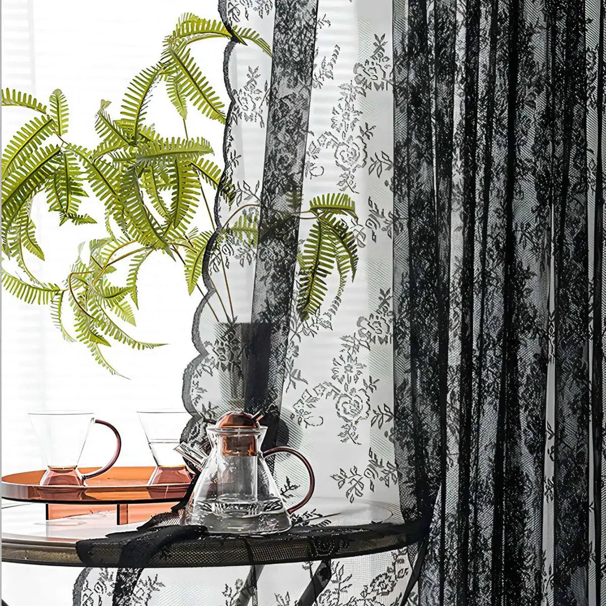 Lace Sheer Curtain | Flower Pattern | PriceLows™