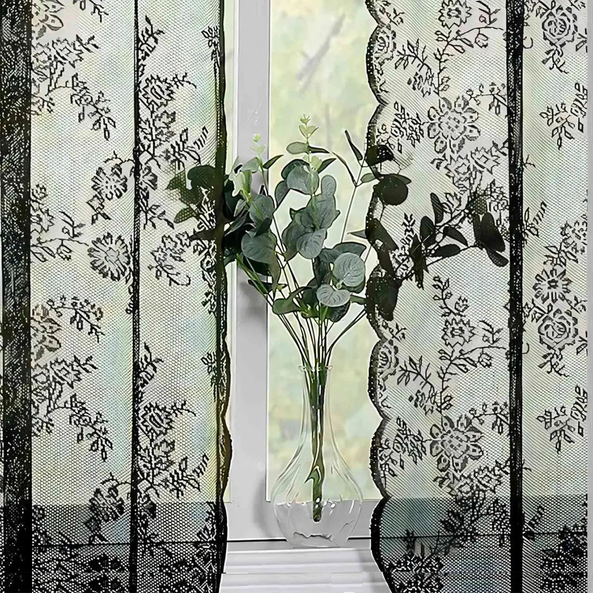 Lace Sheer Curtain | Flower Pattern | PriceLows™