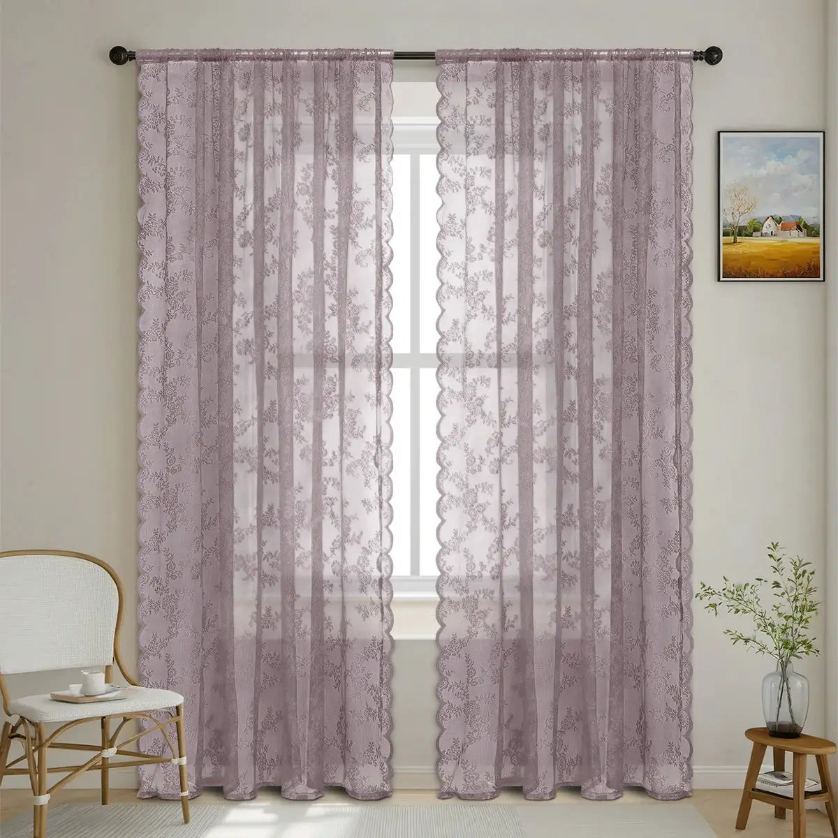 Lace Sheer Curtain | Flower Pattern | PriceLows™