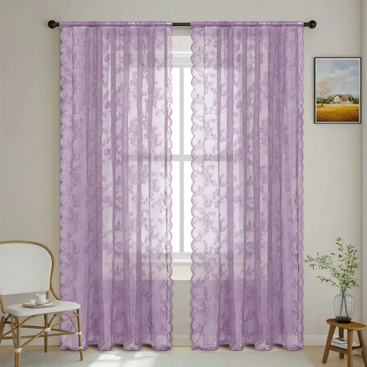 Lace Sheer Curtain | Flower Pattern | PriceLows™