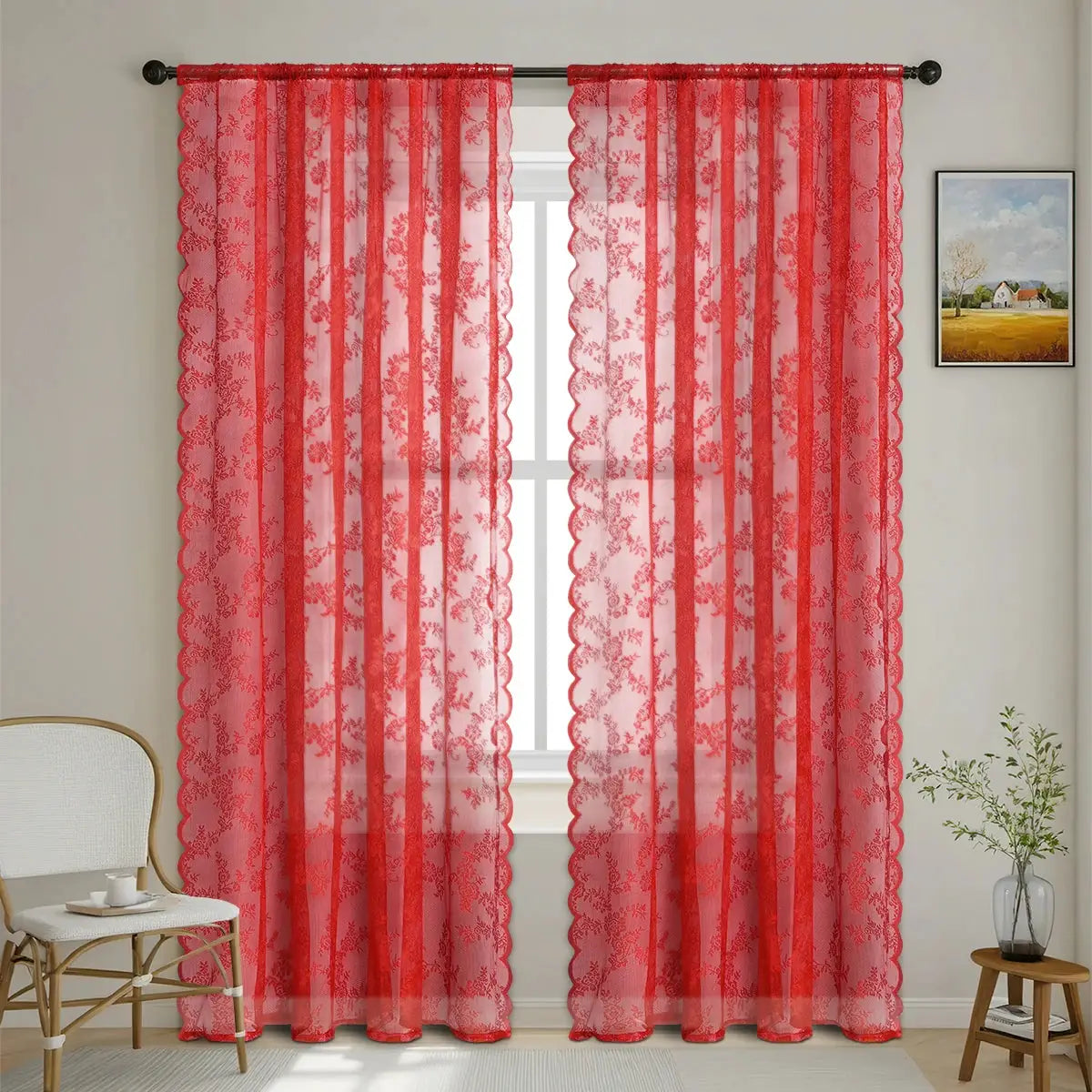 Lace Sheer Curtain | Flower Pattern | PriceLows™
