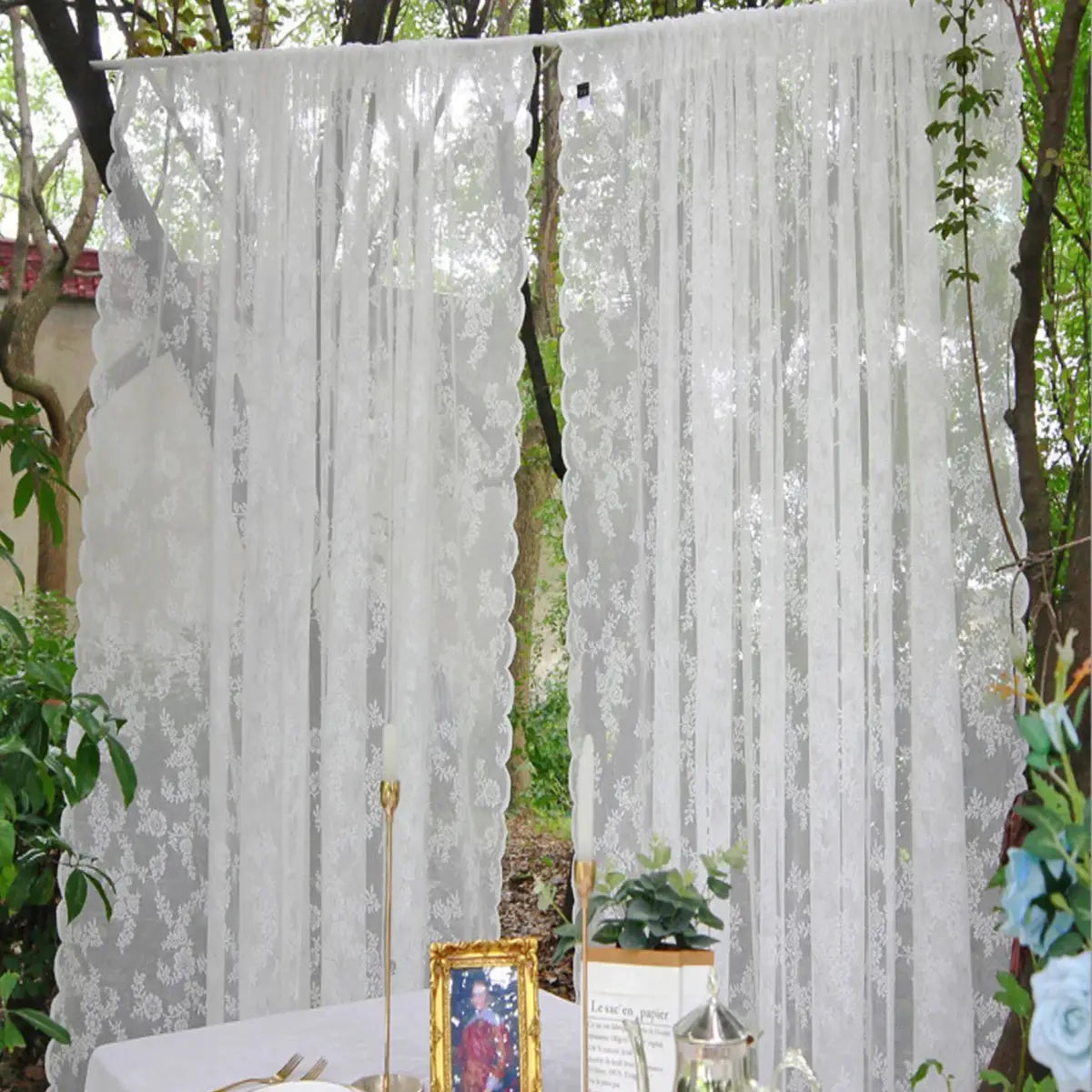 Lace Sheer Curtain | Flower Pattern | PriceLows™