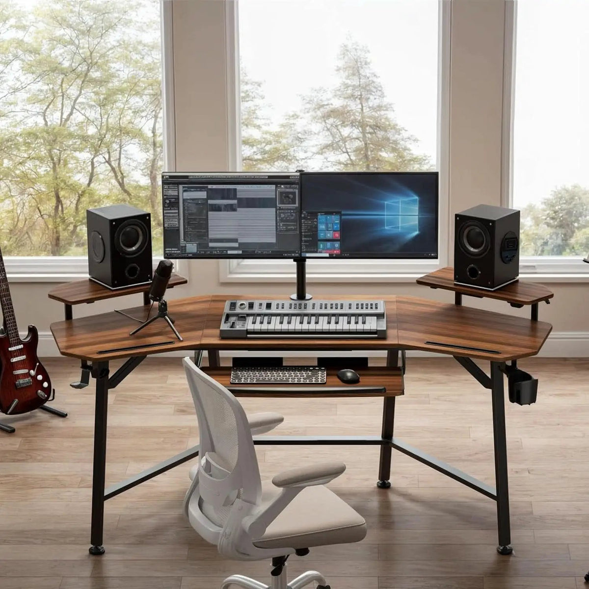 Large Wing-Shaped Gaming Desk With Keyboard Tray from PriceLows™