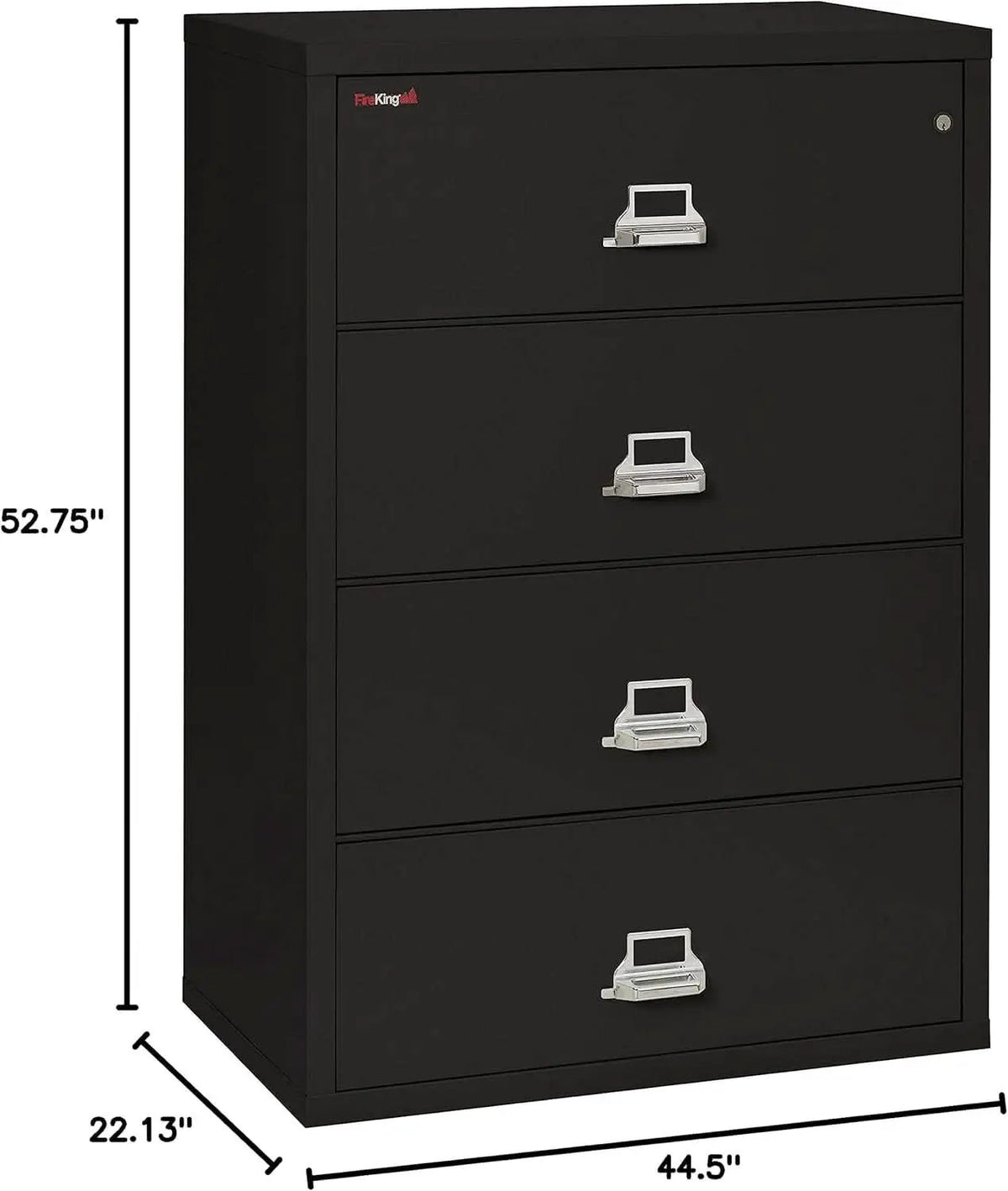 Lateral 4 Drawer Fire Safe File Cabinet With Key Lock Black from PriceLows™