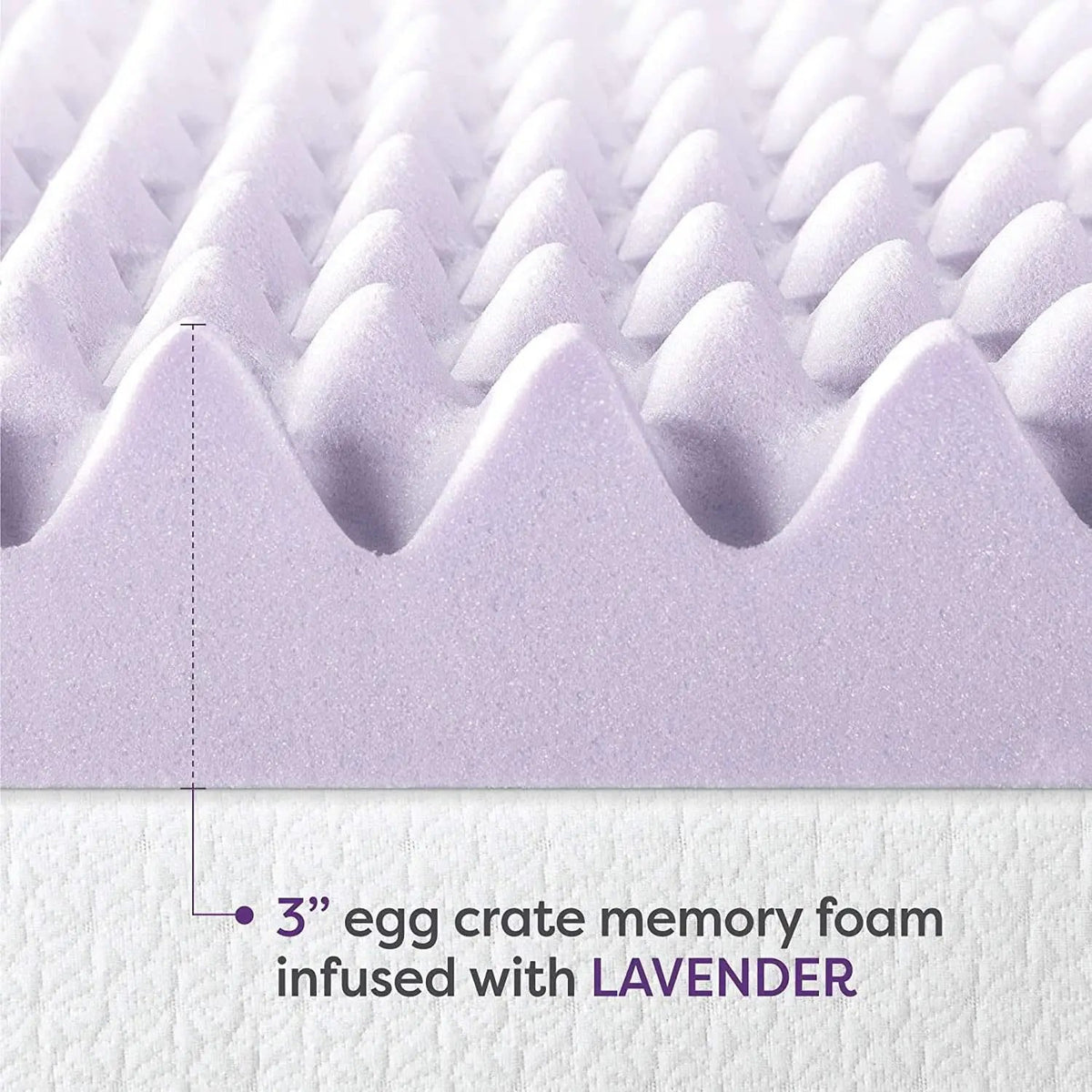 Lavender Infused Queen Memory Foam Topper for Comfort from PriceLows™