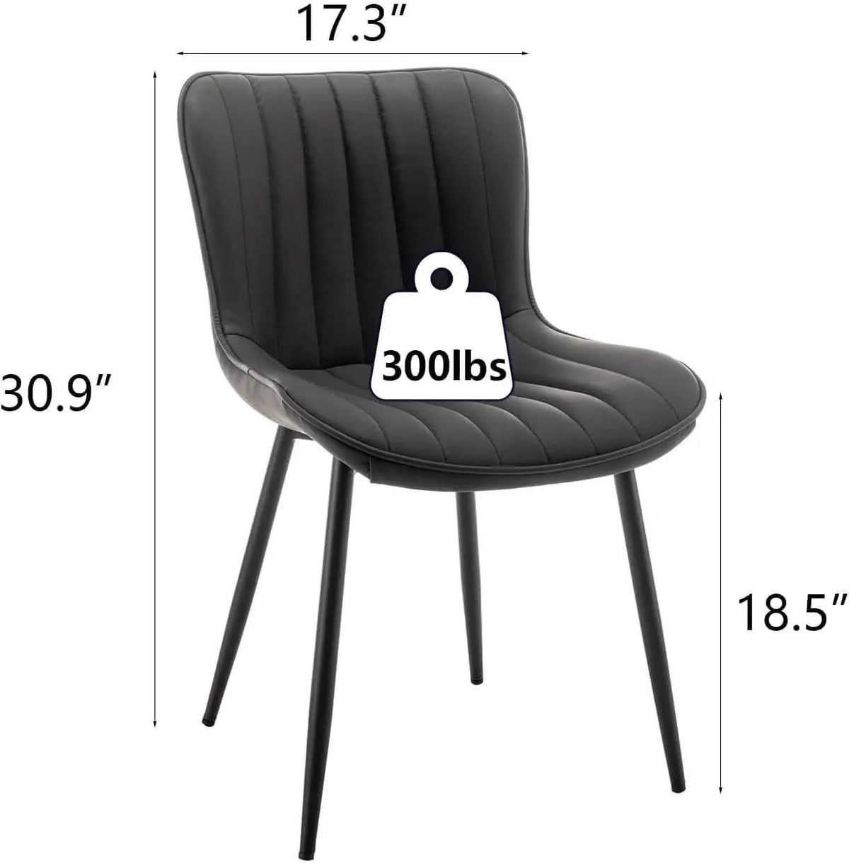 Black Leather Upholstered Dining Chairs Metal Legs from PriceLows™