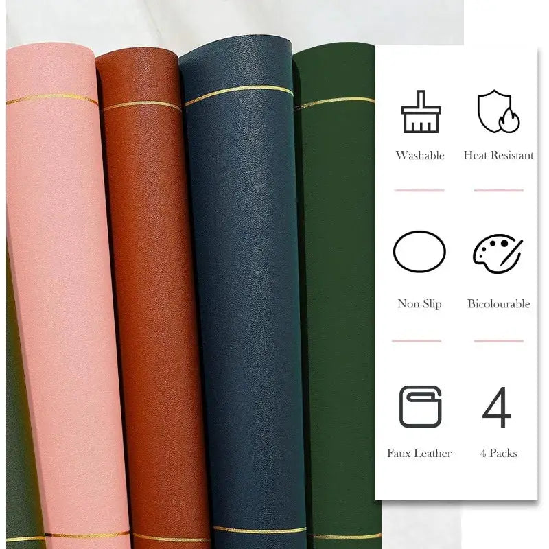 Leather Placemats | Heat Resistant | PriceLows™