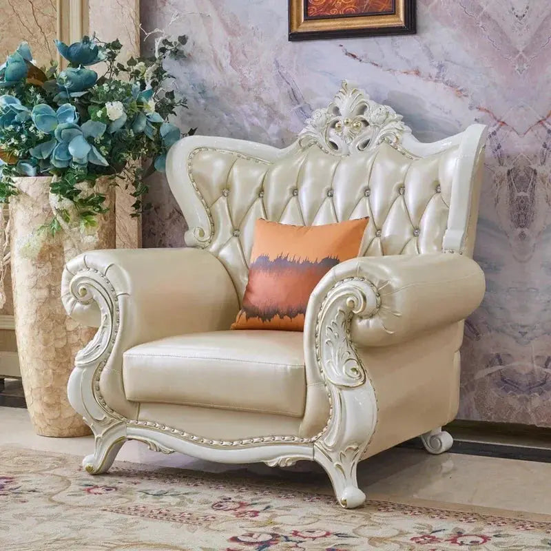 Leather Sofa | European Style | Solid Wood Frame | L-Shaped / U-Shaped from PriceLows™