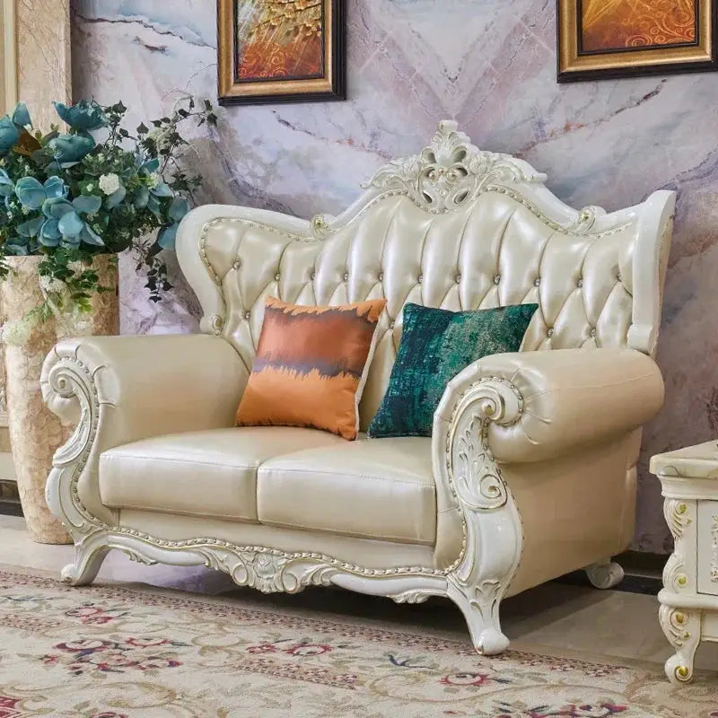 Leather Sofa | European Style | Solid Wood Frame | L-Shaped / U-Shaped from PriceLows™