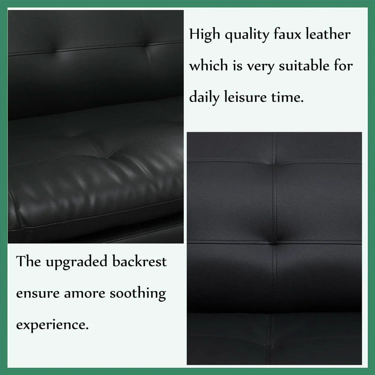 Leather Sofa Set 3 Piece With Loveseat And Armchair For Living Room Black from PriceLows™